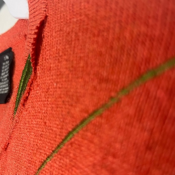 Michael Simon Girls orange girafee button front cardigan size 7/8 vintage bead - Picture 6 of 8